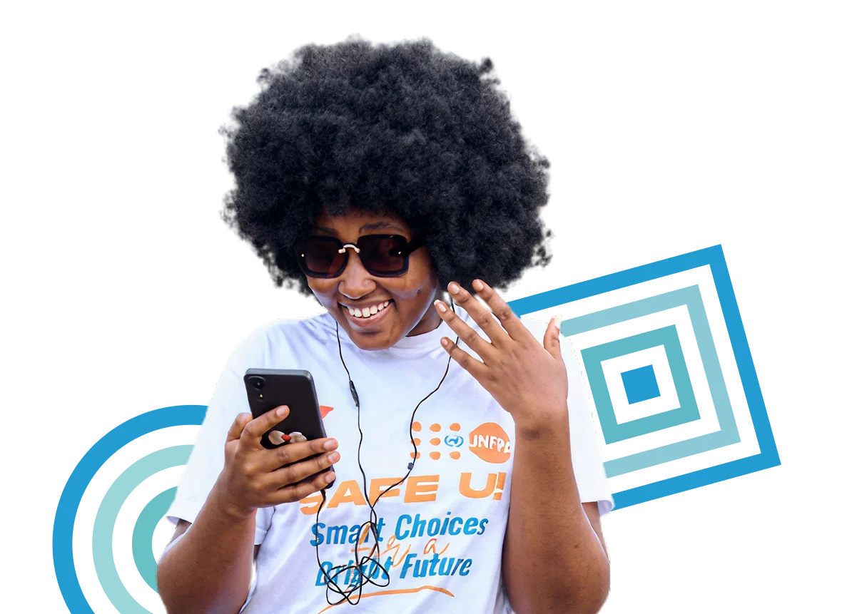 Girl listening to music from her phone