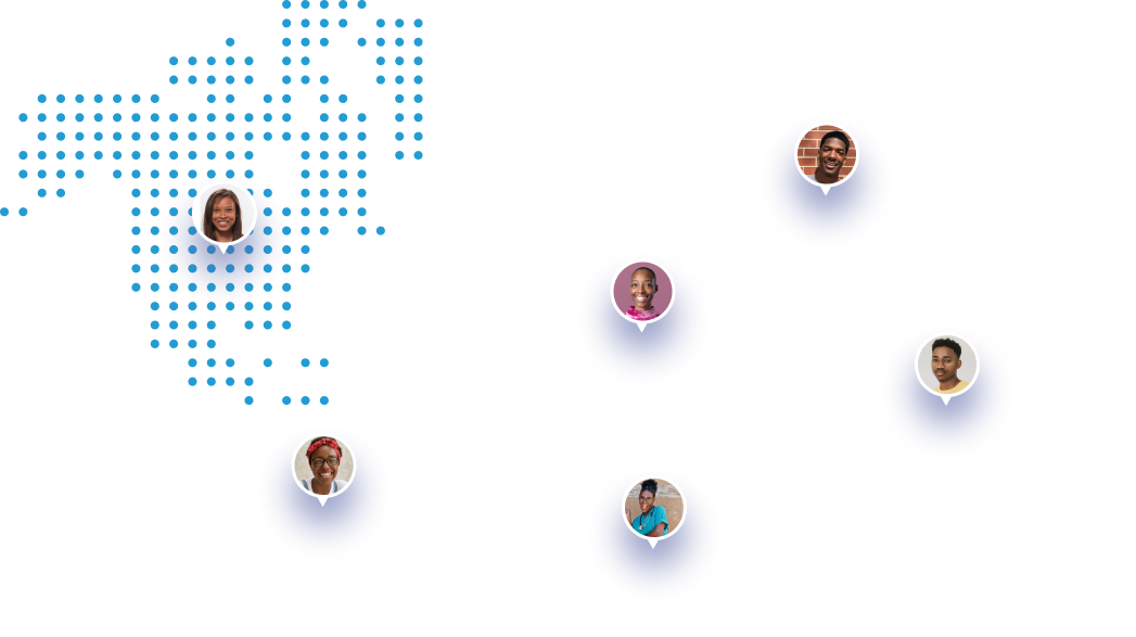 Map of the world in large dots